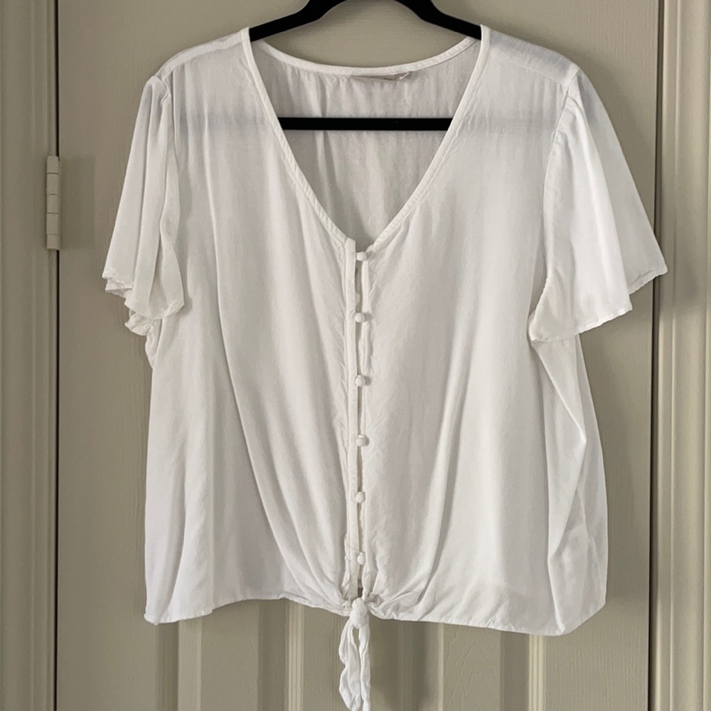 White button up blouse
